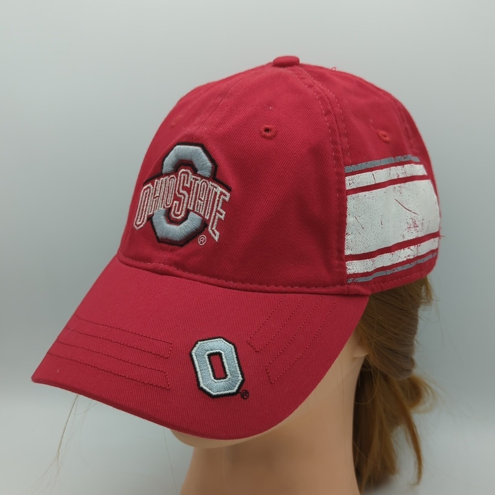 Ohio State Buckeyes Hat Drew Pearson Red Embroidered Adjustable Cap OSFA NCAA